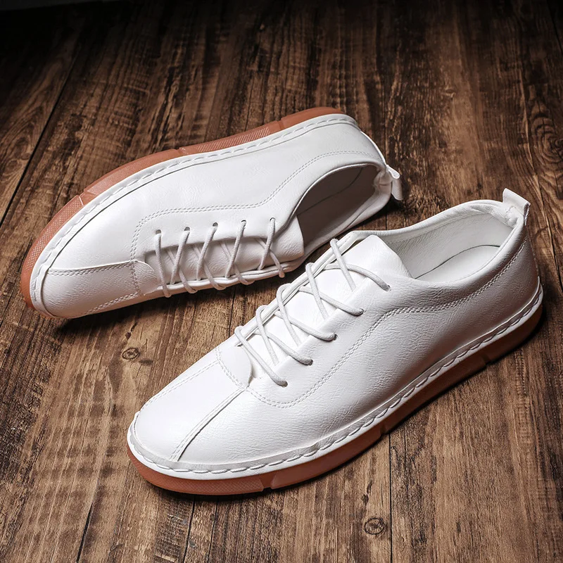 Spring and autumn men's leather shoes trend lazy casual fashion set foot business work light | Обувь