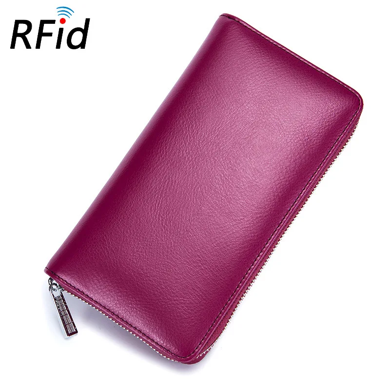 Масляный воск кожаный Длинный кошелек для паспорта сумка Rfid многокарточный