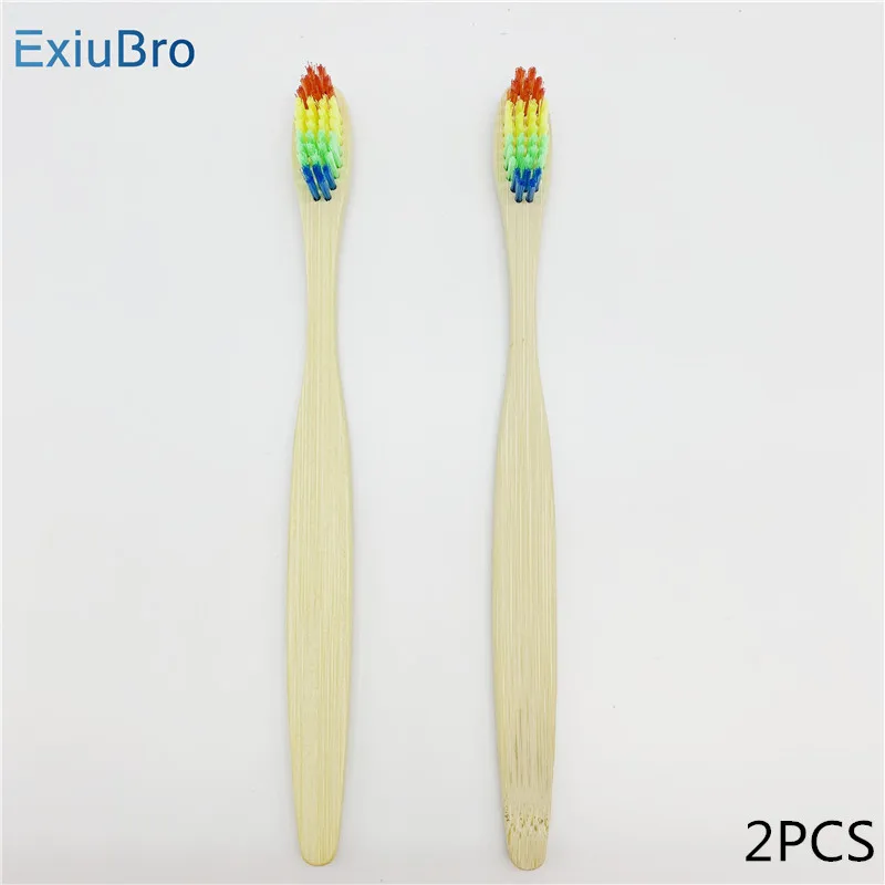 2 bamboo toothbrush Зубная щетка из натурального бамбука Дорожный Чехол многоразовый бамбуковый портативный дорожный держатель Набор моющийся BPA бесплатно бамбуковый чехол - Цвет: 2 bamboo toothbrush