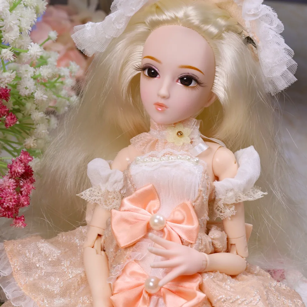 DQ bjd 45 см дневник королевы 1/4 блонд волосы куклы шампанское одежда шляпа обувь