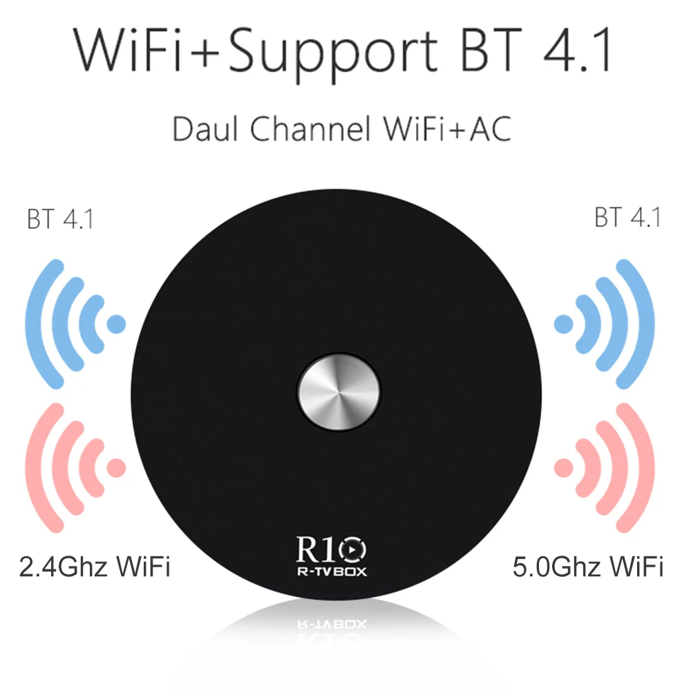 R TV R10 Android 7 1 4 Гб RAM 64 ROM Box RK3328 четырехъядерный 2 4G & 5G Wifi Bluetooth мини ПК VP9 H.265 HDR10 4K