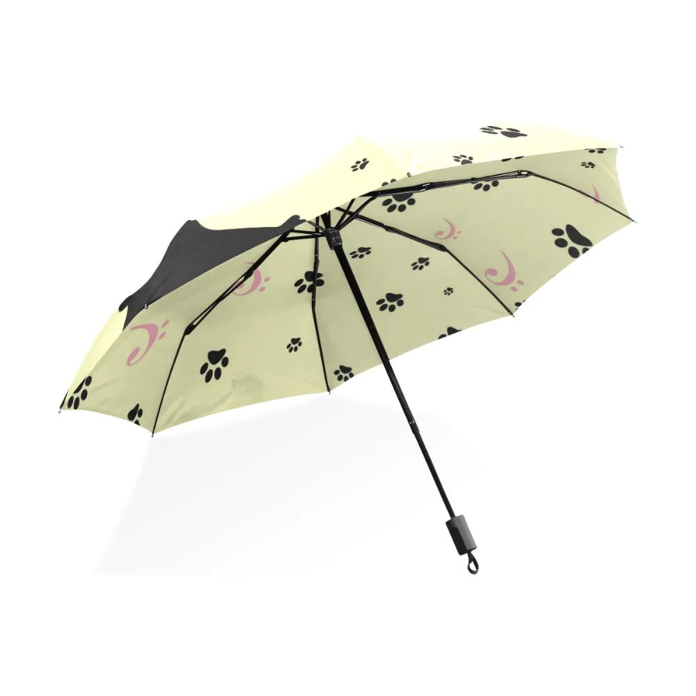 Милый мультяшный Забавный черный кошачий Зонт дождливый полностью