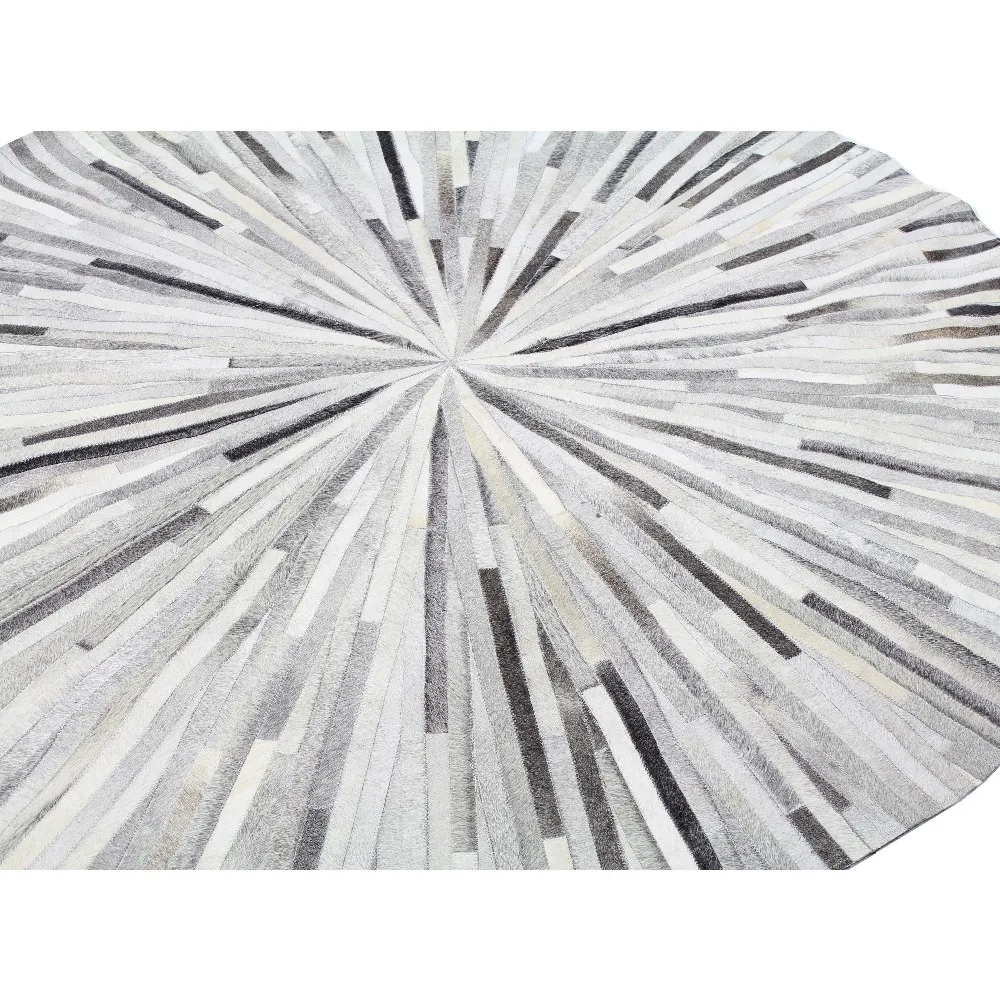 100% натуральный лоскутный кожаный серый круглый ковер | Дом и сад