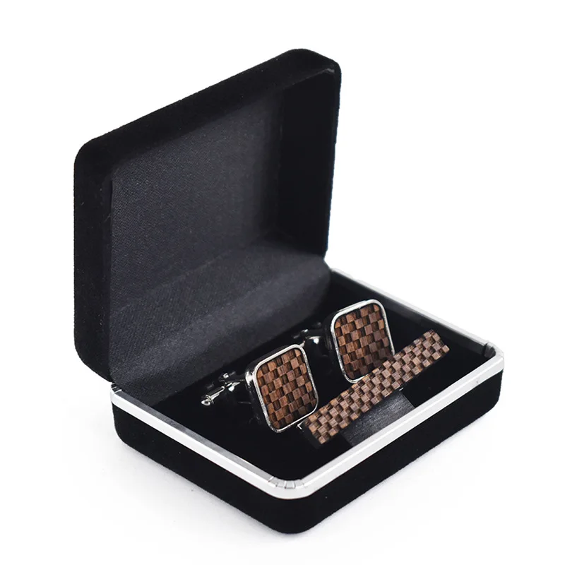 Fashion Handmade wooden Geometric lattice pattern tie Distinctive Round cufflinks crava tbox package for party wedding | Украшения и