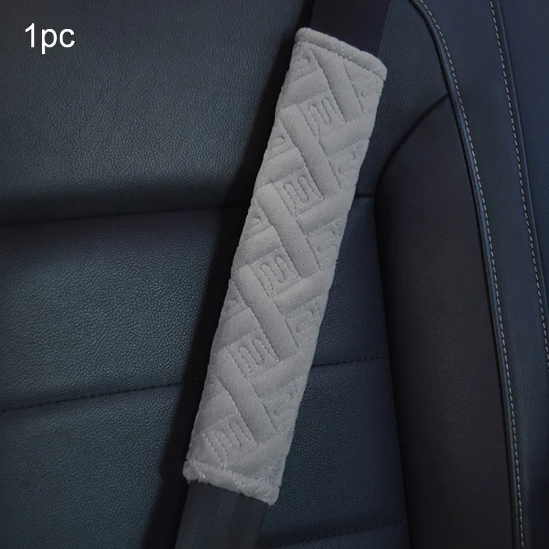 Gray 1pc Автомобильные аксессуары, автомобильный ремень безопасности, Детский плюшевый ремень безопасности для защиты плеча, накладка на ремень безопасности, чехлы на ремни безопасности, подушка - Название цвета: Gray 1pc