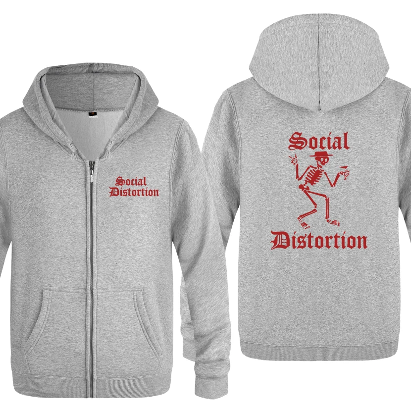 SOCIAL DISTORTION толстовки рок-группы мужские мужские флисовые кардиганы на молнии толстовки с капюшоном - Цвет: HUIY HOT