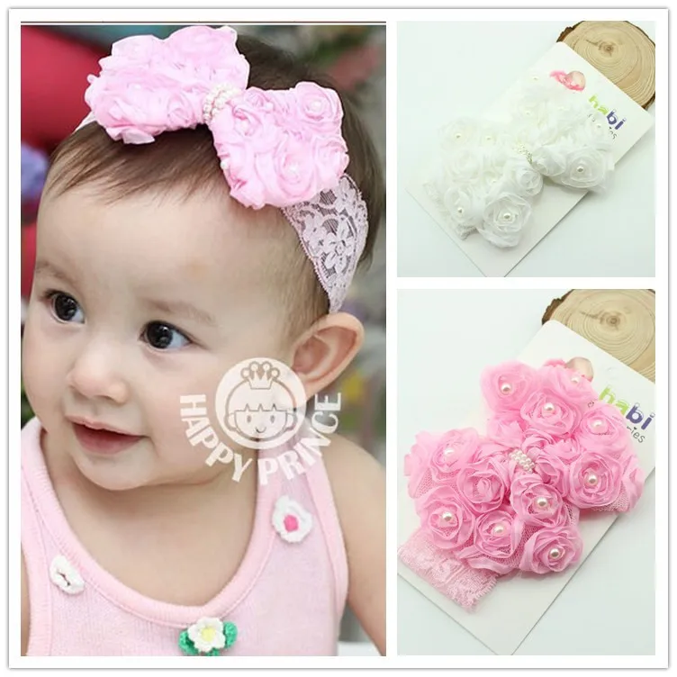 1 Piece MAYA STEPAN Baby Headband Bowknot Handmade DIY Toddler Infant Kids Hair Girl Newborn Bows Lace Chiffon Pearl Turban | Детская