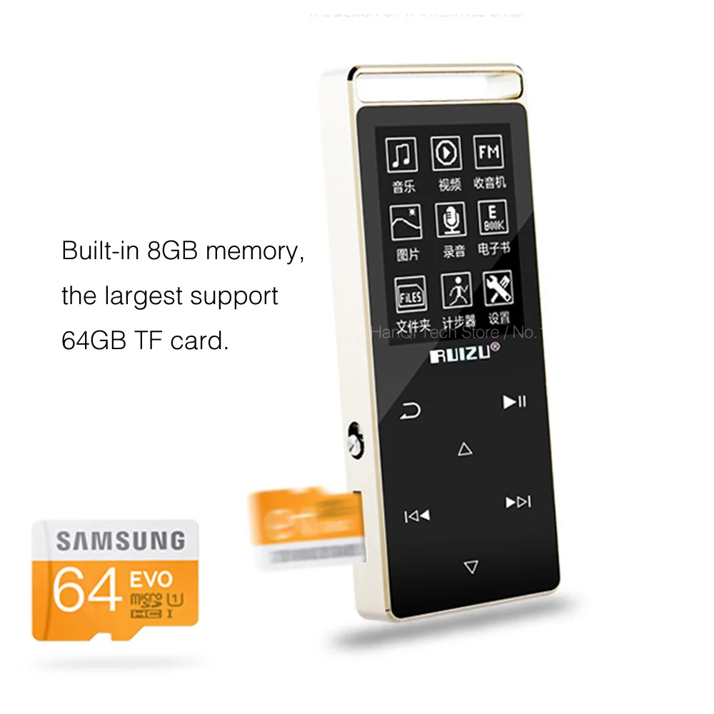 Новый спортивный HIFI MP3 плеер 8G экран с сенсорным ключом музыкальный Видео ПЕДО