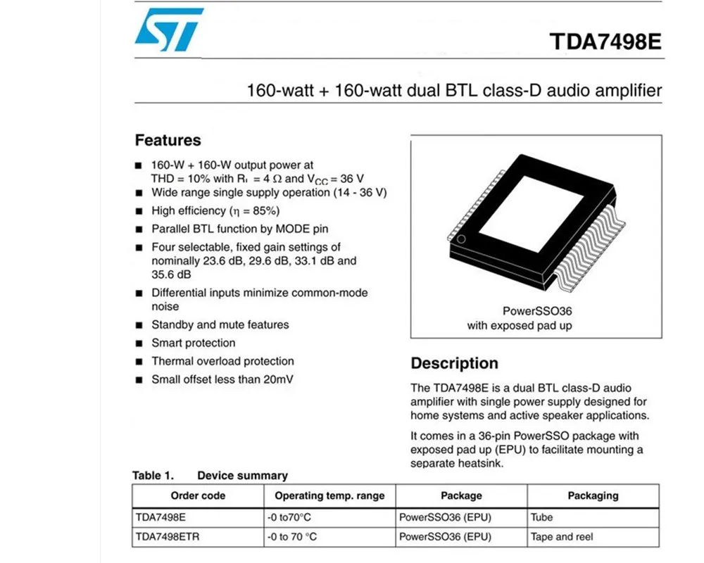 Титановая версия TDA7498E цифровой усилитель мощности с низким искажением 160WX2