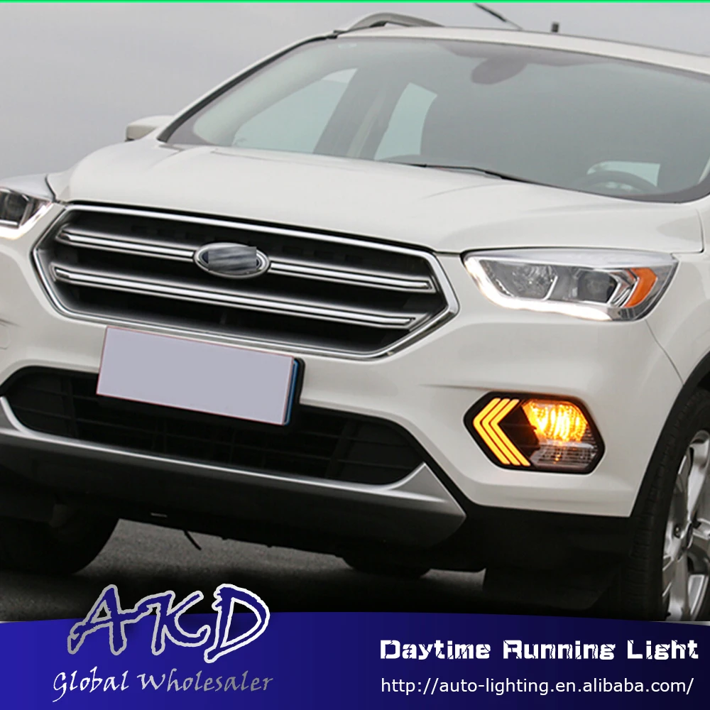 АКД стайлинга автомобилей для Ford Kuga Побег LED DRL 2016 2017 включение СИД Бег