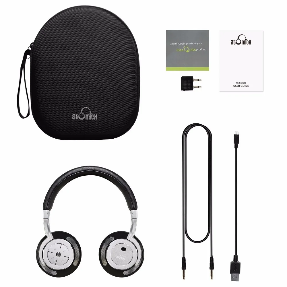 Ideausa V200 Active Шум шумоподавления ANC Bluetooth наушники за ухо Hi-Fi Беспроводной с