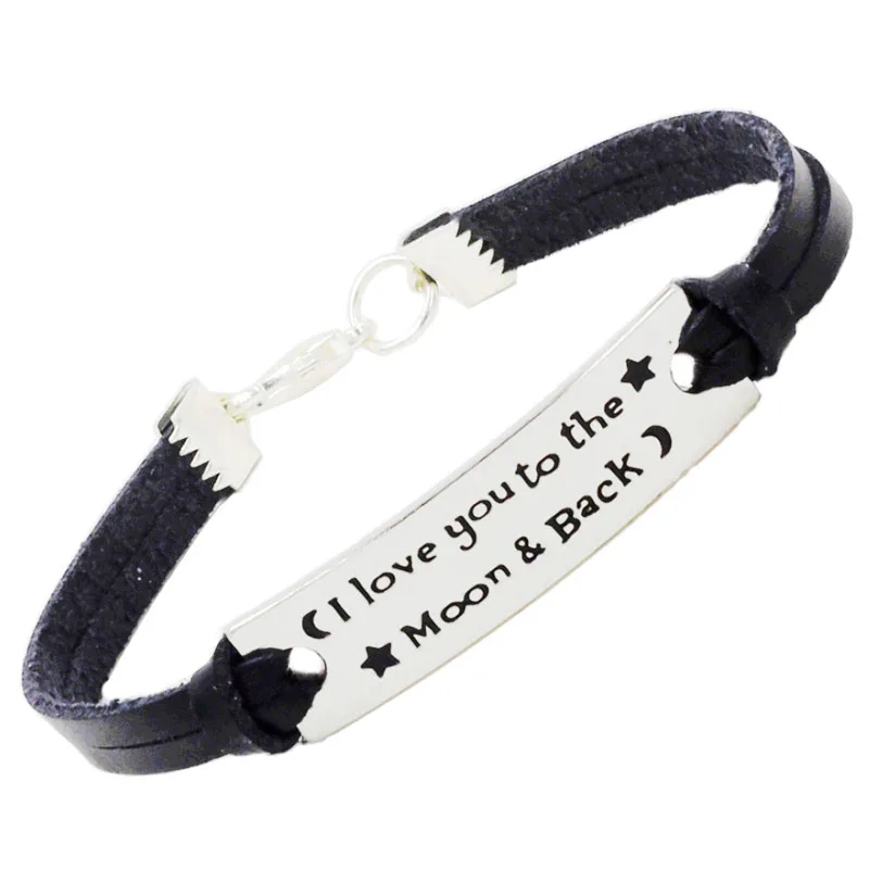 Браслет с надписью I love you to the moon and back воодушевляющие ремешки из сплава черный