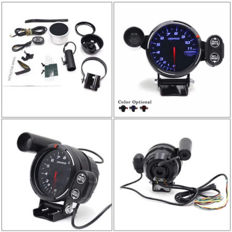 Сменный свет + шаговый двигатель об/мин с 12V тахометром набор LED 3 5 &quotАвто метр