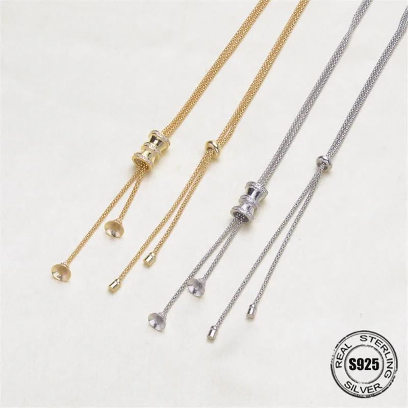 

Necklace Pendant Findings S925 Sterling Silver Necklace Chain Settings Jewelry Parts Fittings Jewelry Making Charm Accessories