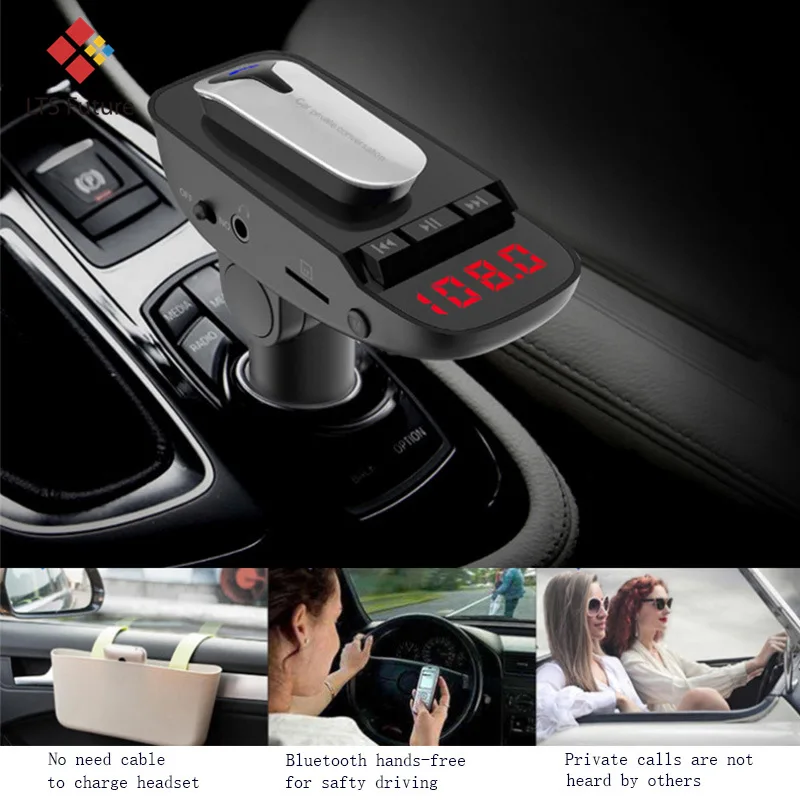 Qc 3,0 Quick Charge Bluetooth Handsfree автомобильный телефон Зарядное устройство Private звонок быстро авто зарядки адаптер Mp3 Hands Free плеера