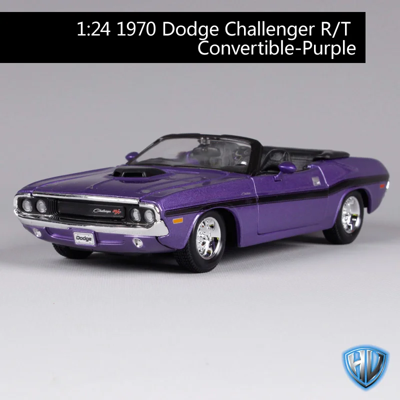 Maisto 1:24 1970 Challenger R/T convertible car diecast for Dodge vintage purple model motorcar collecting fans 31264 |