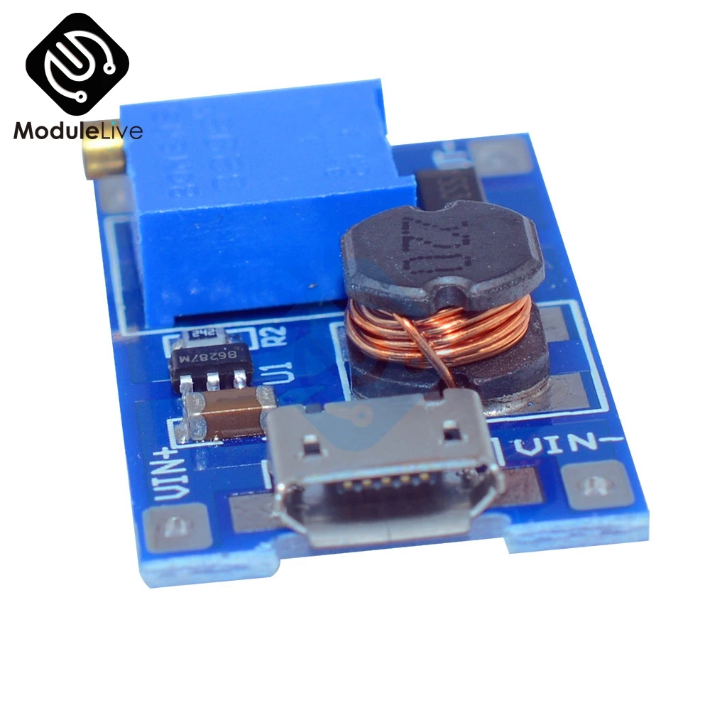2 шт. DC Повышающий Модуль питания для Arduino MT3608 плата замены XL6009 Micro USB 2A