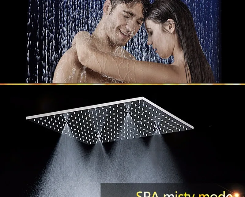 LED Интеллектуальный цифровой дисплей Набор для душа с дождем 2" SPA Mist Термостатический смеситель с сенсорной панелью