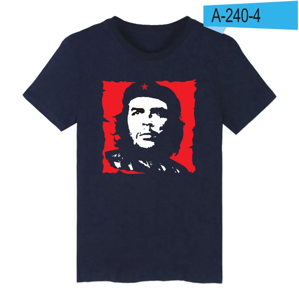 Navy Blue LUCKYFRIDAYF Che Guevara t-shirts printed summer sport men women t shirts casual o-neck tee shirt short sleeve t-shirt tops 4XL - Color: Navy Blue