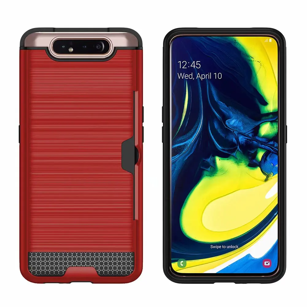 Для samsung Galaxy A90 A80 A50 A30 A20 чехол тонкий держатель для кредитных карт Жесткий PC+ силиконовый чехол-кошелек для samsung A50 чехол