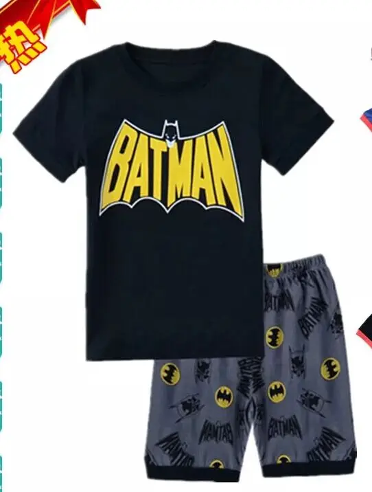 Летние детские пижамы из 100% хлопка Детские пижамные комплекты с героями