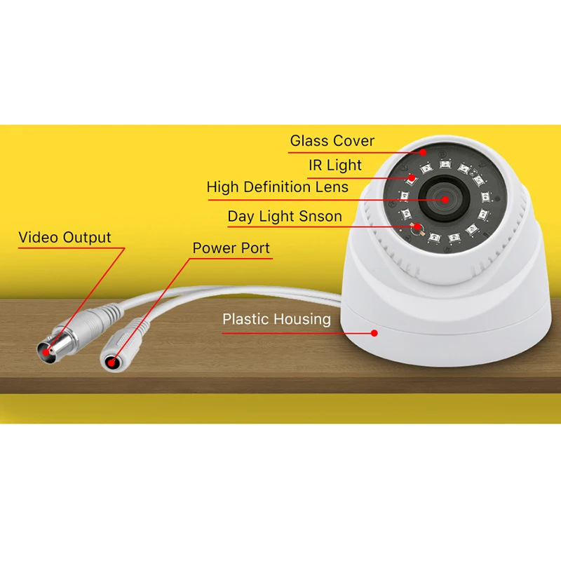 AKT1004TQ CCTV 4 канала AHD H.264 Hybrid DVR видеонаблюдения Системы 720 P купольная камера