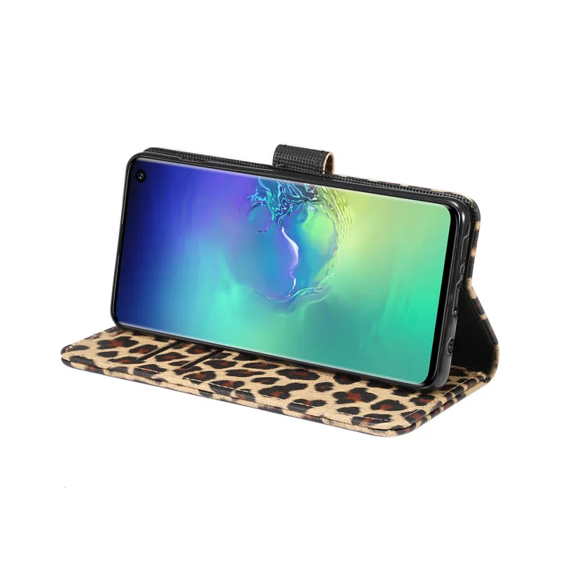Леопардовый чехол для Samsung Galaxy S10 S20 S21 S9 S8 Plus S10E S7 кожаный чехол-книжка с бумажником