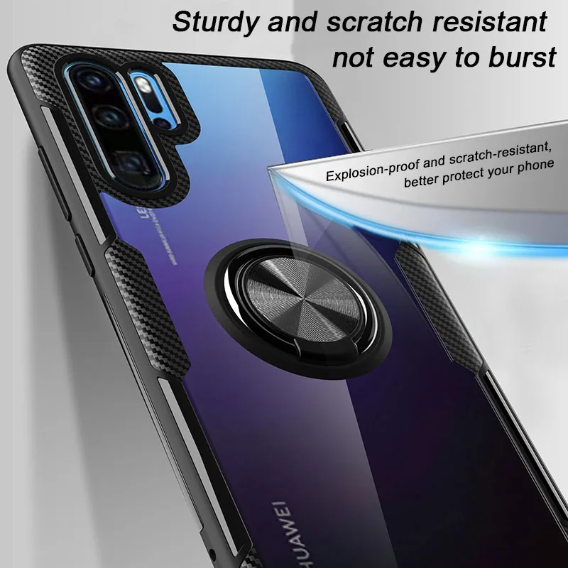 Закаленные линзы чехол Kickstand чехол Невидимый палец кольцо крышка чехол для huawei P30 P30Pro Mate20 Mate20pro P20 P20Pro P20lite