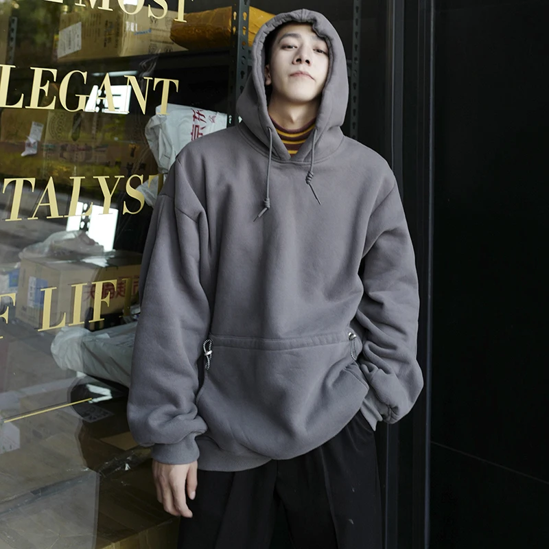 2018 осенняя и зимняя одежда новые плюс бархатные Свободные капюшоном сплошной