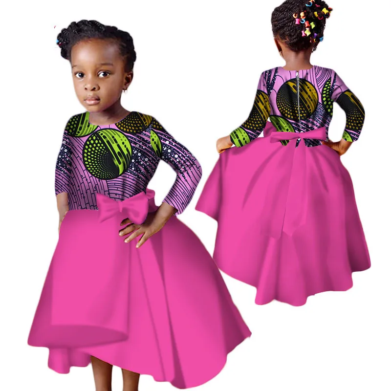 Африканские платья для девочек 2019 с круглым вырезом Повседневные Вечерние