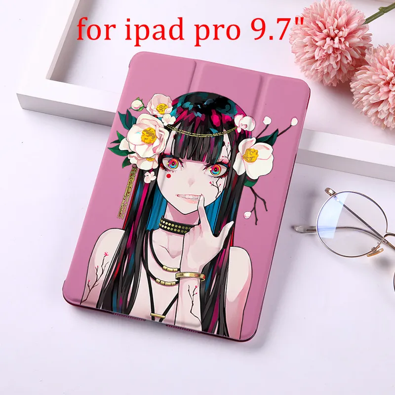 for pro 9.7 inch Чехол для планшета с принтом девочки из мультфильма для Apple iPad Pro 9," 10,5" 1" из искусственной кожи, складной чехол-книжка - Цвет: for pro 9.7 inch