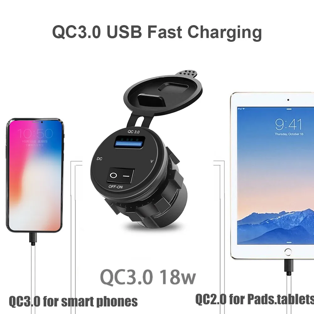 USB QC 3 0 Быстрая зарядка для телефона 18 Вт адаптер питания двигателя с