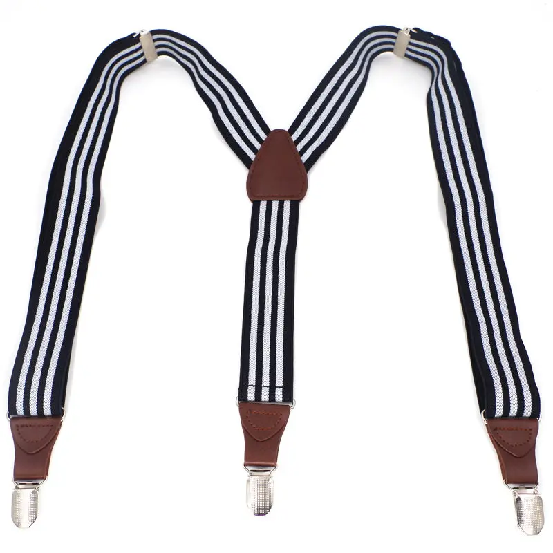2019 мужские подтяжки в стиле ретро с 3 зажимами кожаные Регулируемый ремень