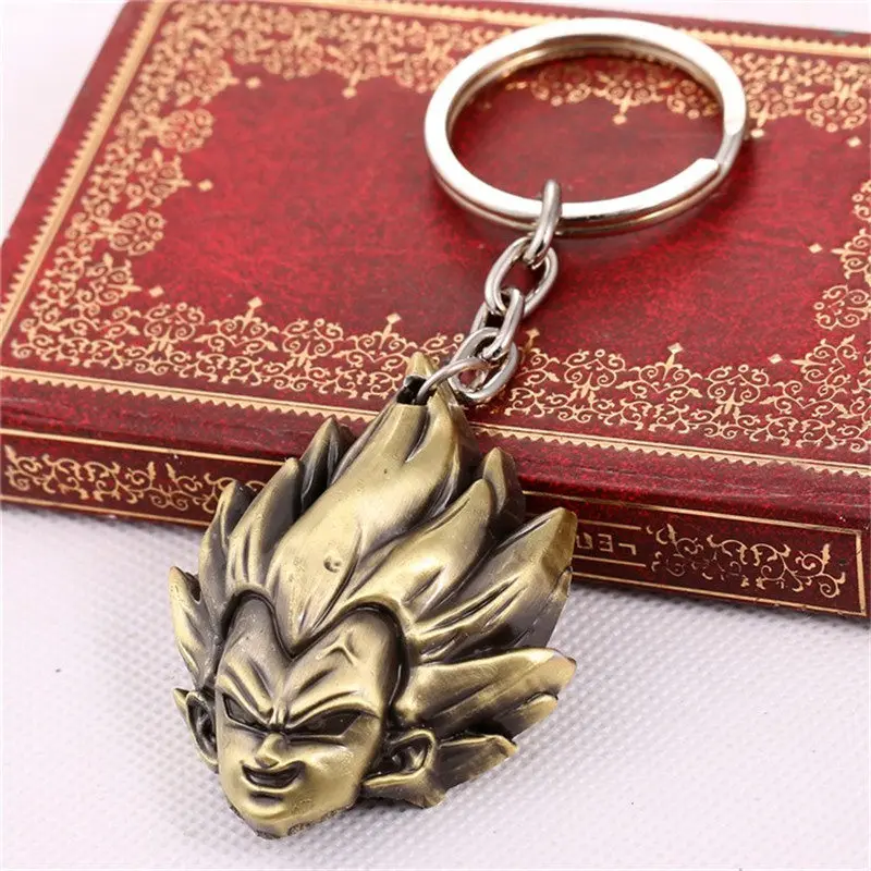 Аниме брелок с надписью Dragon Ball Son Goku Vegeta trunks, брелок для ключей, металлический держатель, модный брелок для ключей в виде автомобиля, подвеска для мужчин, подарок, ювелирное изделие - Цвет: gutong