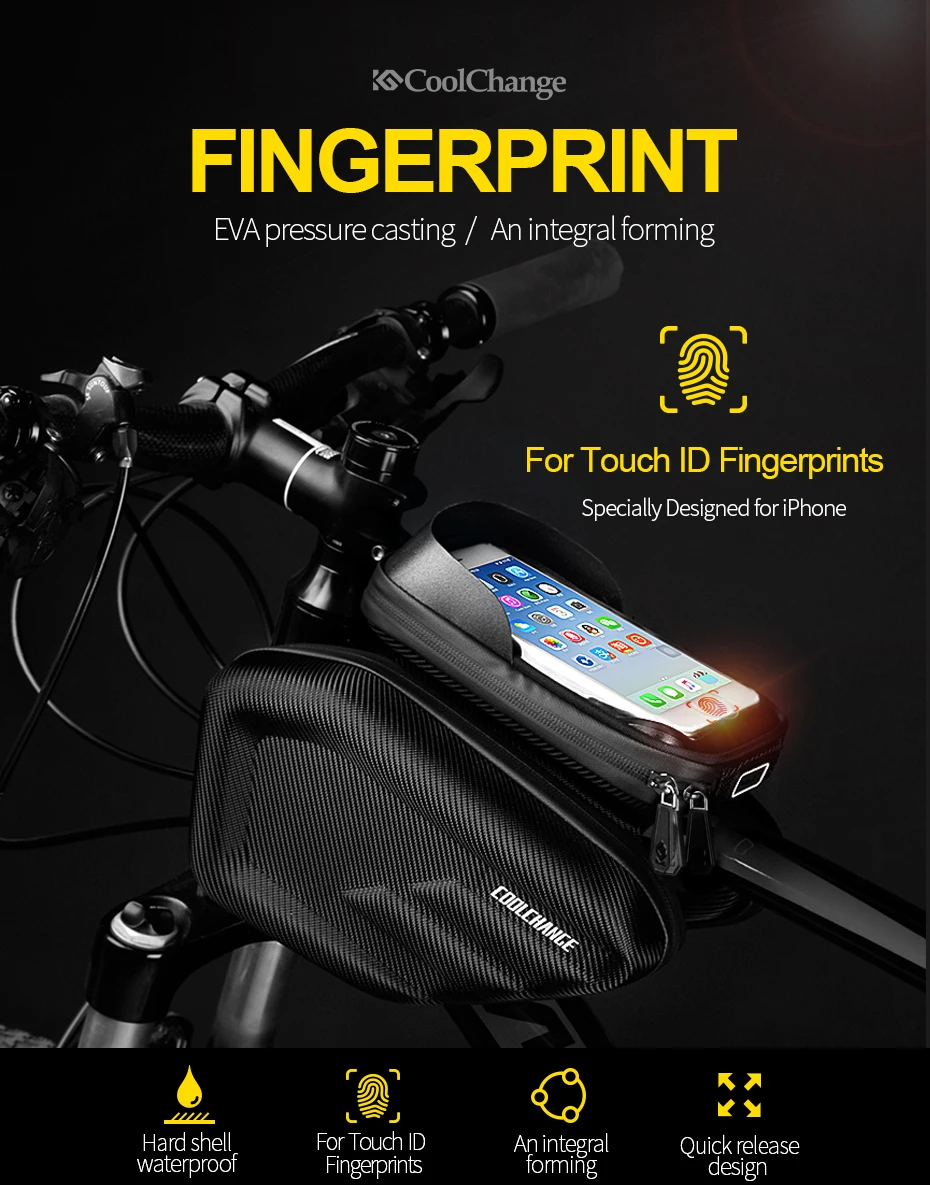 Coolсмена велосипедная сумка двойной чехол 6,2 дюймов сенсорный экран Водонепроницаемая велосипедная сумка рамка Передняя голова верхняя труба велосипедная сумка для телефона