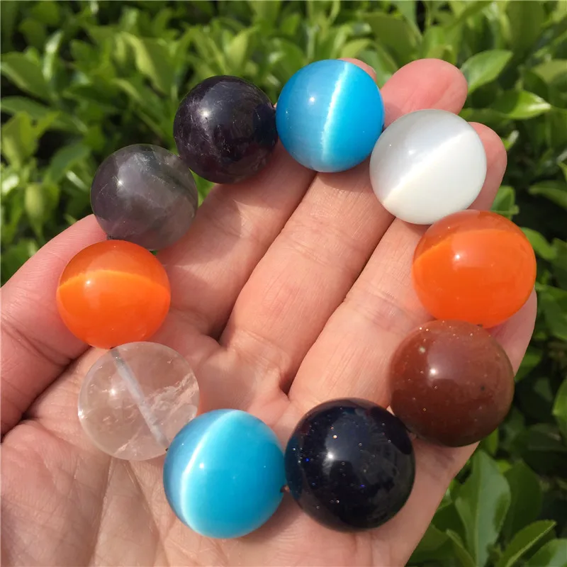 Natural Crystal Chakras Bracelet Jewelry Stone Beads Stretchy Pulseras Crystals Gift | Дом и сад