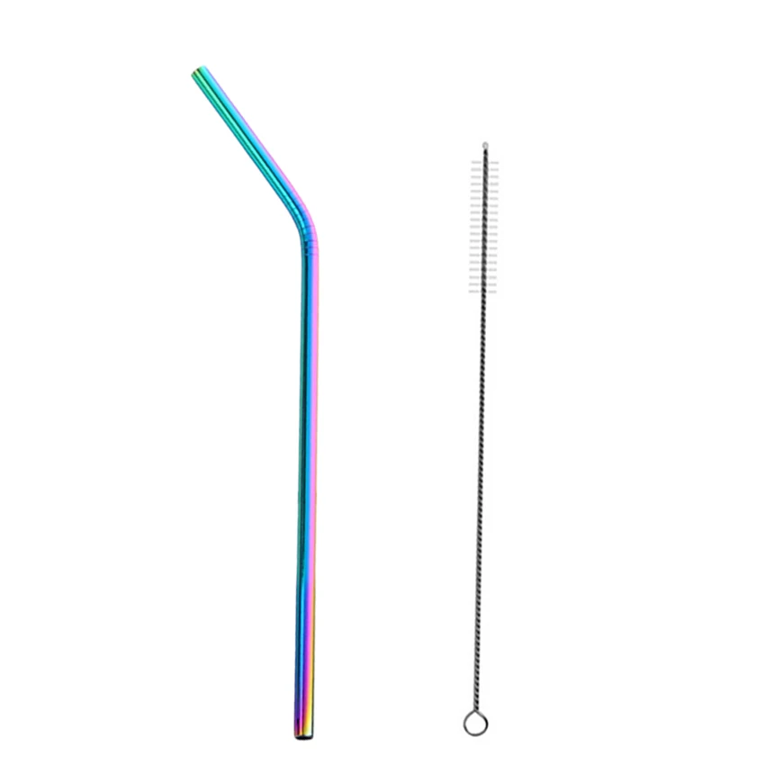 B-Neon 2pc 2/4/8 шт. Многоразовые соломинкой Высокое качество 304 Нержавеющая сталь металлическая соломинка с чистящая щетка для кружек 20/30 унций - Цвет: B-Neon 2pc