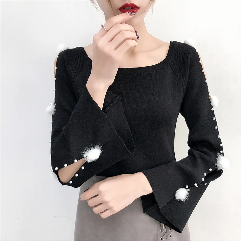 Women's Sweater 2018 Autumn Winter Knitted Cotton Pullover Women Plus Size Fashion Christmas Female Elegant Tops | Женская одежда