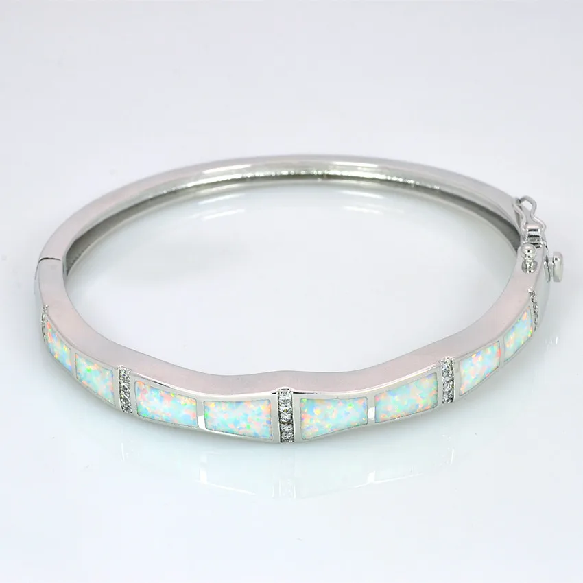 Оптовая и розничная продажа модные изящные белые браслеты с огненным опалом