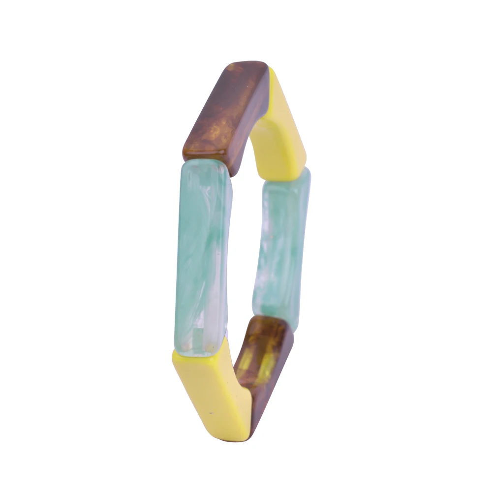 Шик Моды Нескольких Цветов Смола Геометрическая Шестиугольник Эластичные