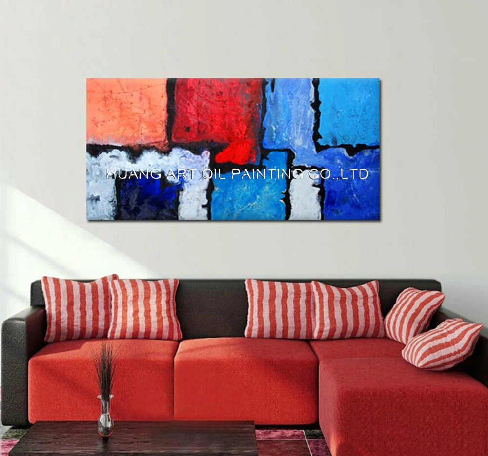 Hug Size Modern Simple Colorful Abstract Oil Painting Heavy Textures Canvas Hand Painted Home Decor Unframe | Дом и сад