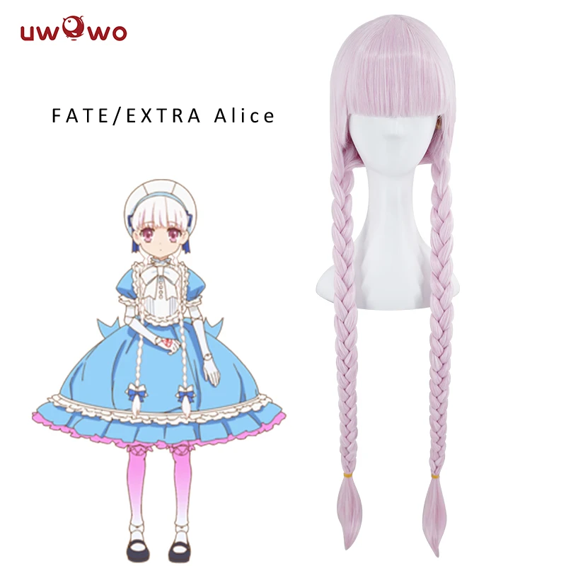 UWOWO Алиса детский Rhyme косплей парик аниме Fate/Экстра Fate/Grand заказ Розовые Длинные