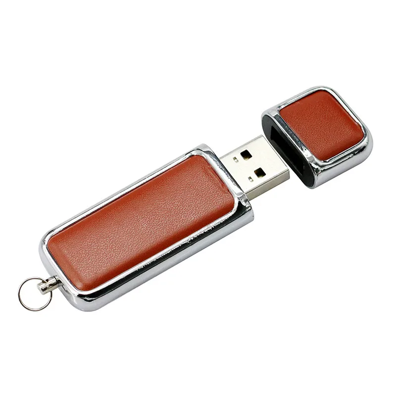 Key Ring Business Pu Leather USB 2.0 Flash Memory Stick Card Pen Drive 8GB 32GB External Storage 64GB Keychain Usb Cle | Компьютеры и