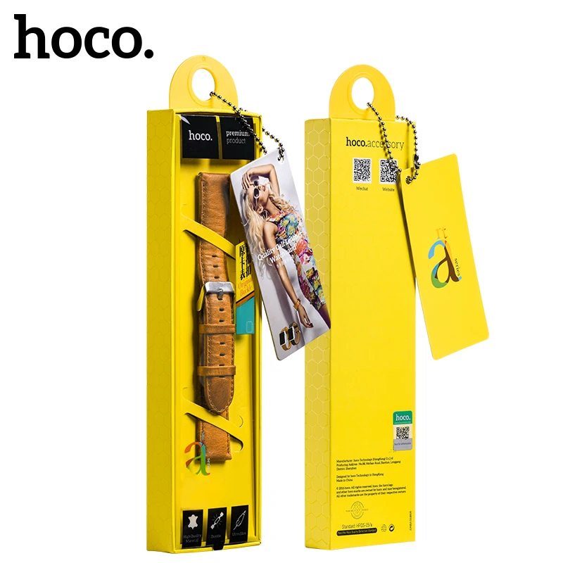 Ремешок HOCO из натуральной кожи для наручных часов деловой повседневный браслет