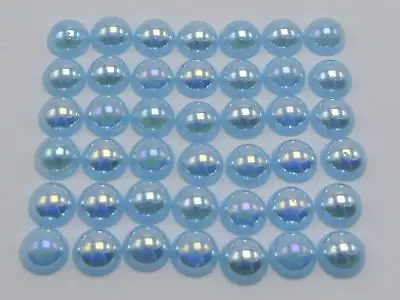 

1000 небесно-голубые блески AB акриловые круглые полужемчужные 6 мм плоские бусины для скрапбукинга