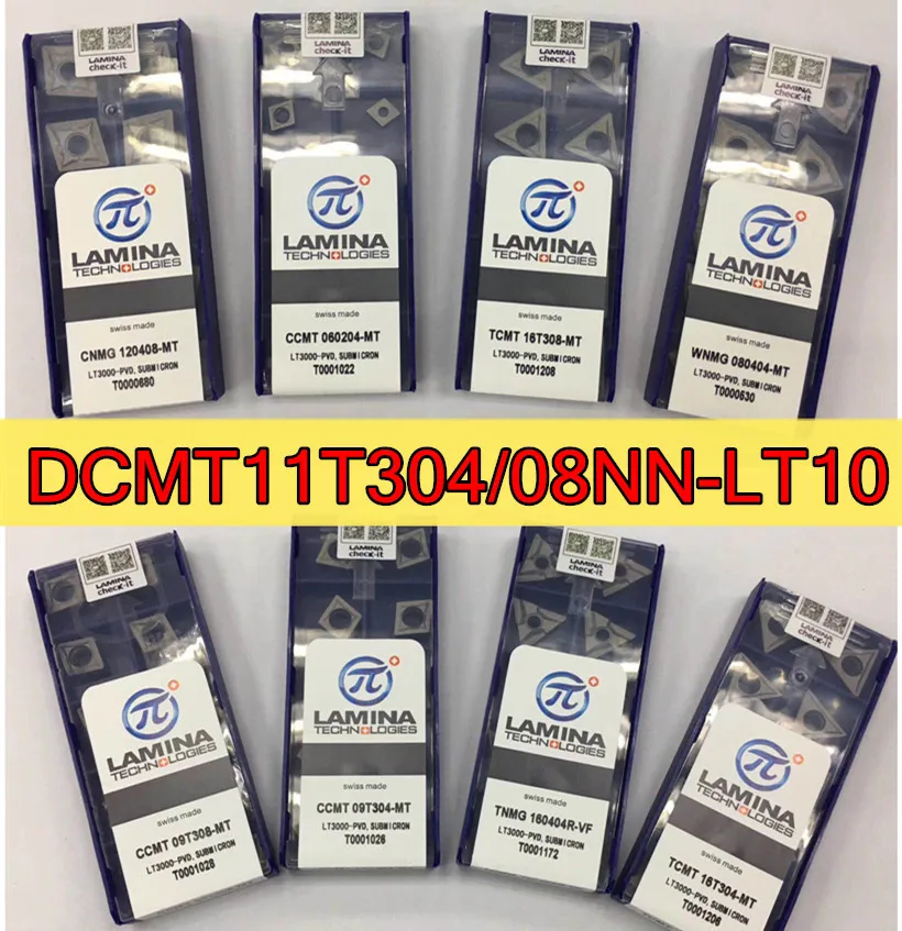 DCMT11T304/08NN LT10 10 шт. 100% швейцарская карбидная вставка Lamina обработка: нержавеющая
