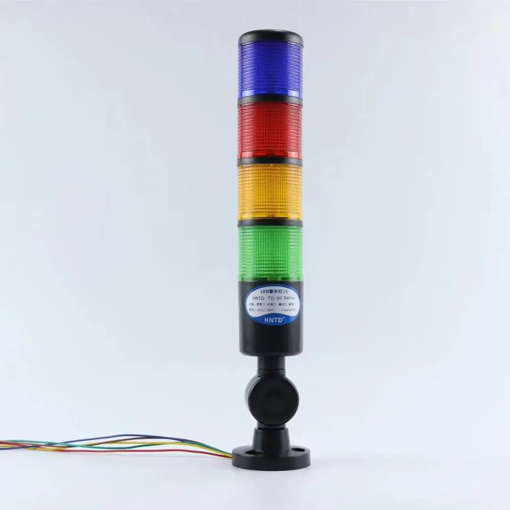 4 stack with buzzer Черный корпус, 24 В, промышленный сигнальный башенный безопасный светильник, светодиодный многослойный складной звуковой сигнал, предупреждающая Предупреждение - Цвет: 4 stack with buzzer