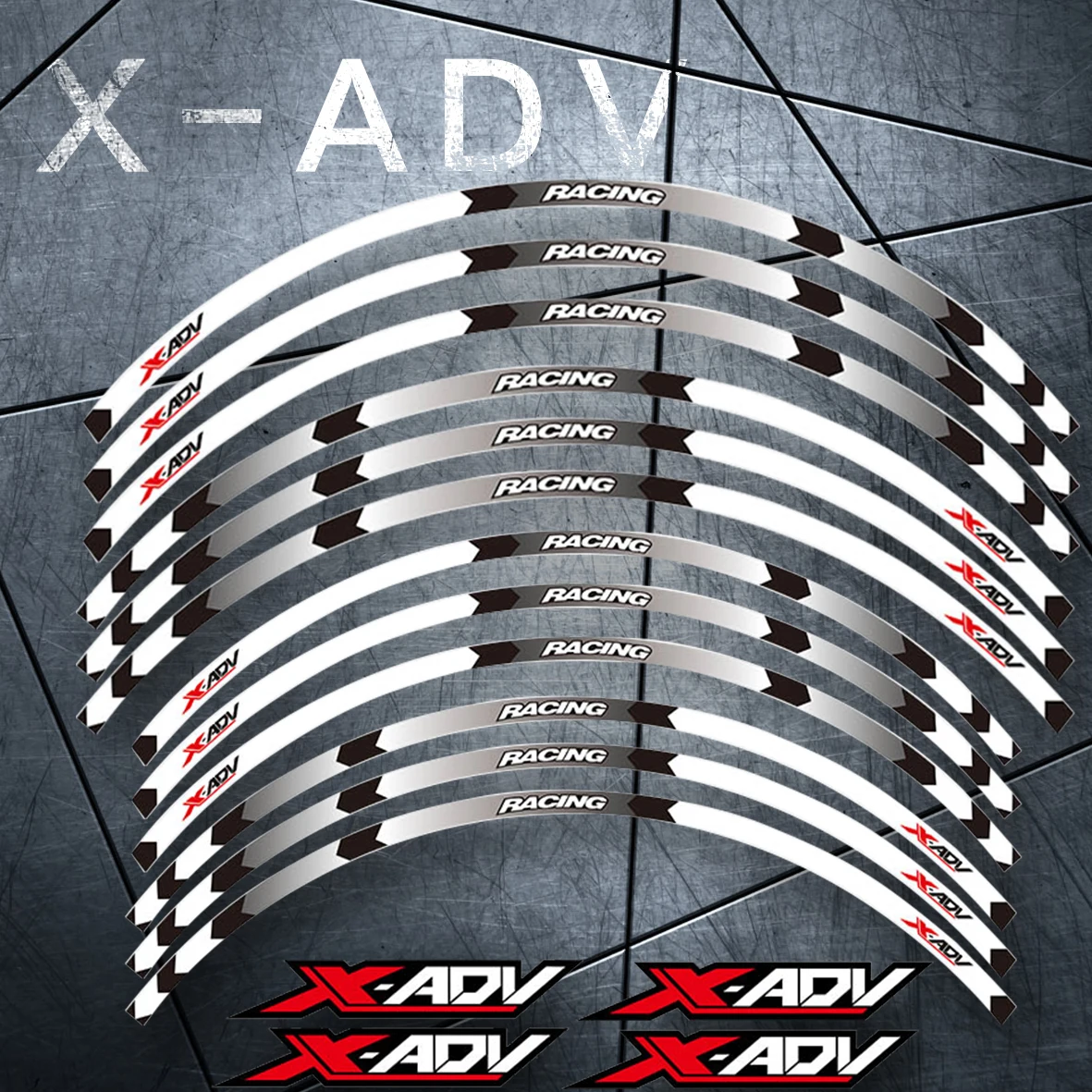 

Hot sell Motorcycle front and rear wheels Edge Outer Rim Sticker Reflective Stripe Wheel Decals For HONDA XADV 2017 2018