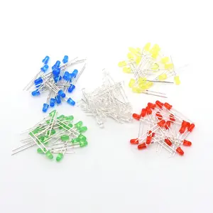 100 шт.лот 5 цветов F3 3 мм круглый светодиодный набор в ассортименте Ультраяркий прозрачный водой белыйжелтыйсинийзеленыйкрасный светодиод со светоизлучающими диодами