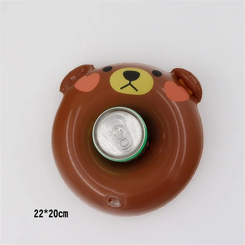 The bear Надувной Держатель Для банки Настольный бар лоток плавательный бассейн чашка напиток Пивной держатель Лето Плавание вечерние игрушки пляжные подставки - Цвет: The bear